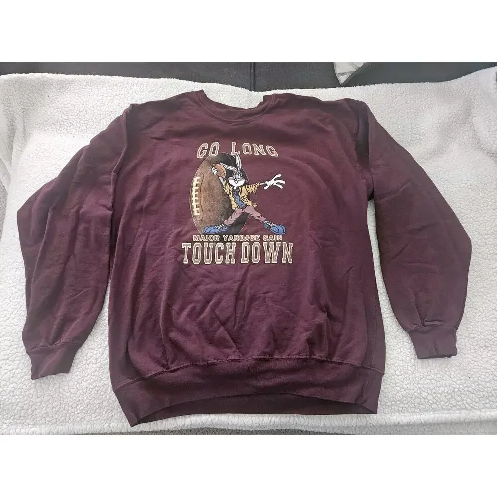 Vintage Looney‎ Tunes Bugs Bunny 1990s Crewneck Sweatshirt Football Adult XXL